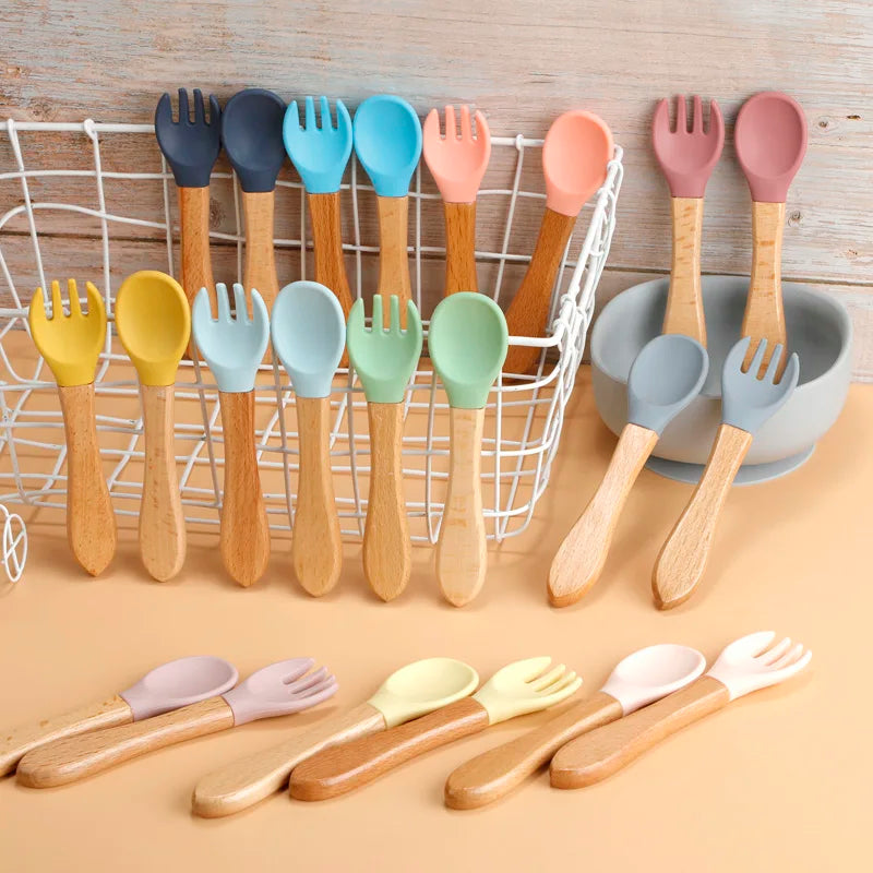 Silicone Mini Fork & Spoon Set