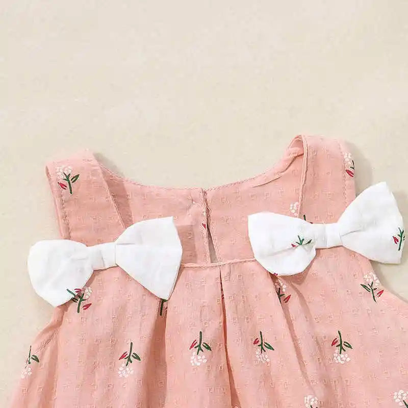 Girl's Summer Sleeveless Bowknot Dress