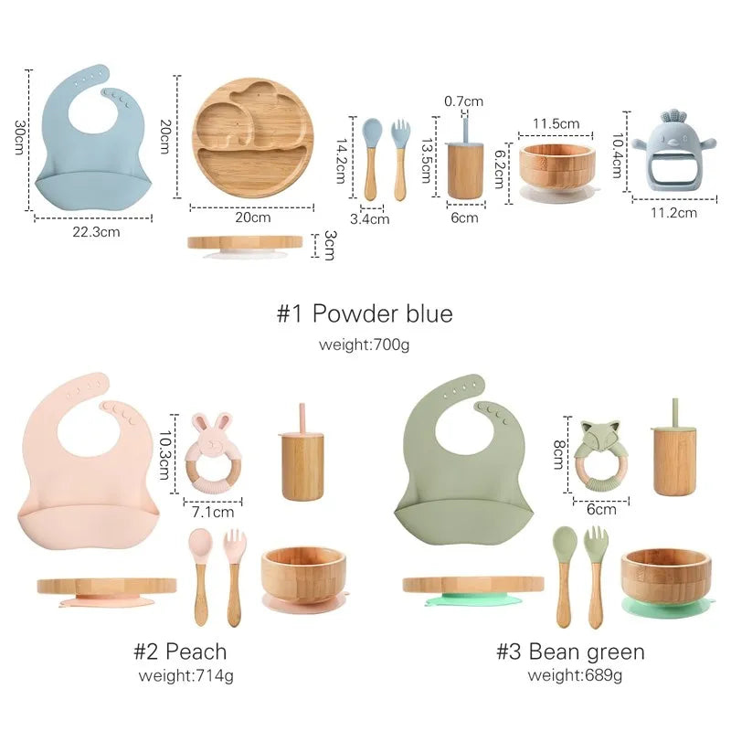 Bamboo & Silicone Mealtime Set