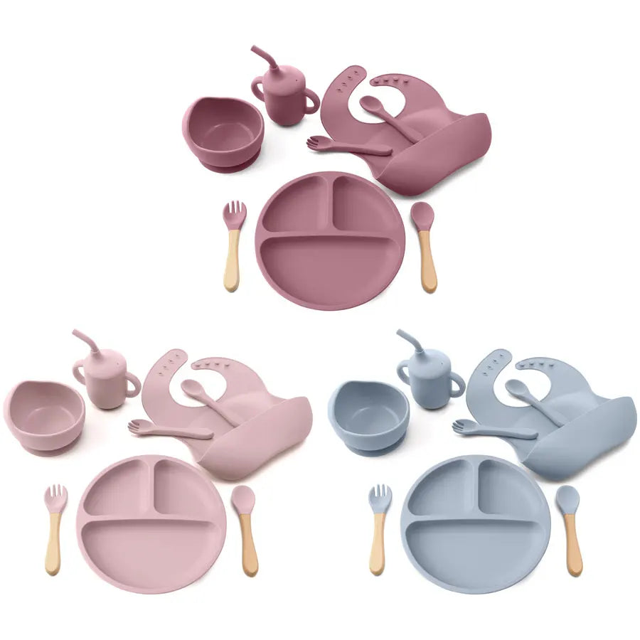 8PCS Silicone Feeding Set