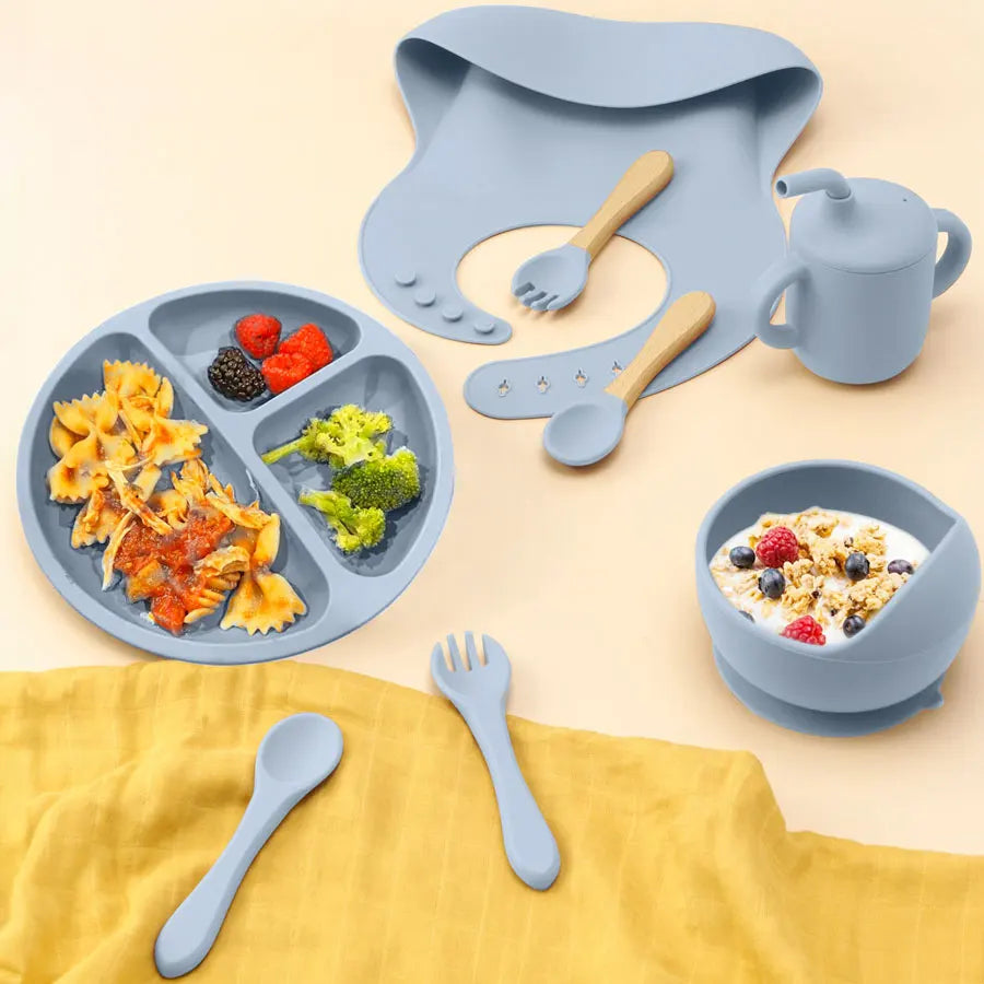 8PCS Silicone Feeding Set