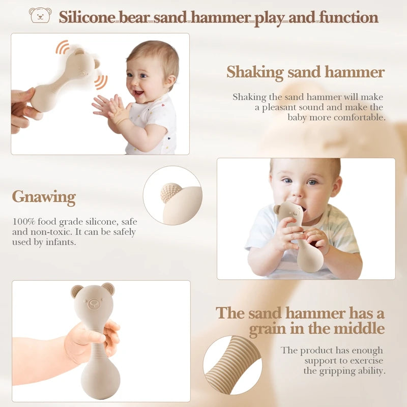 Silicone Rattle Teether Toy