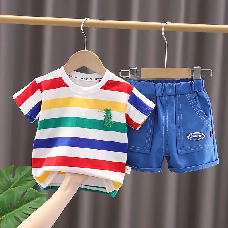 Boy's Dinosaur T-shirt, Shorts & Bag Set