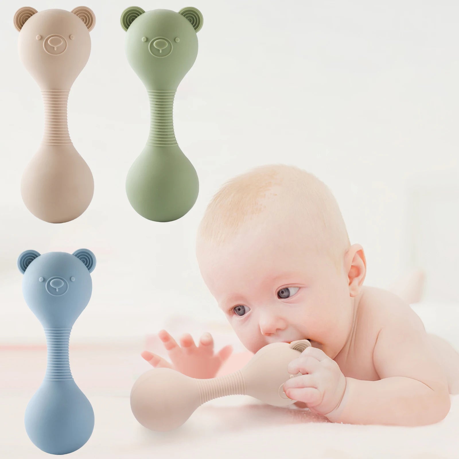 Silicone Rattle Teether Toy