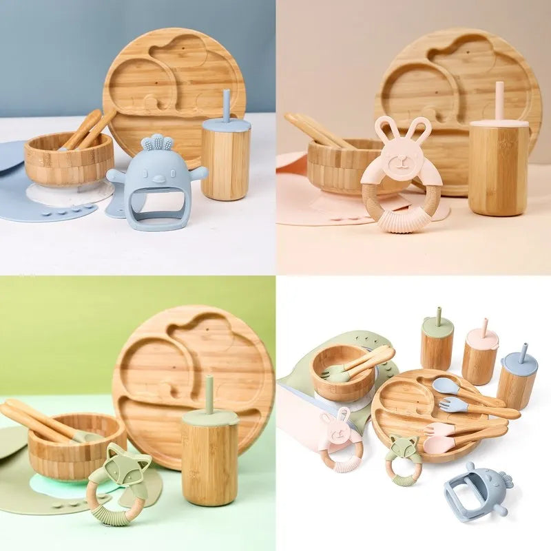 Bamboo & Silicone Mealtime Set