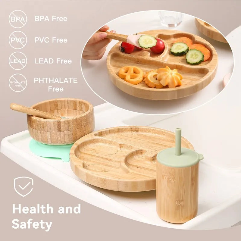 Bamboo & Silicone Mealtime Set