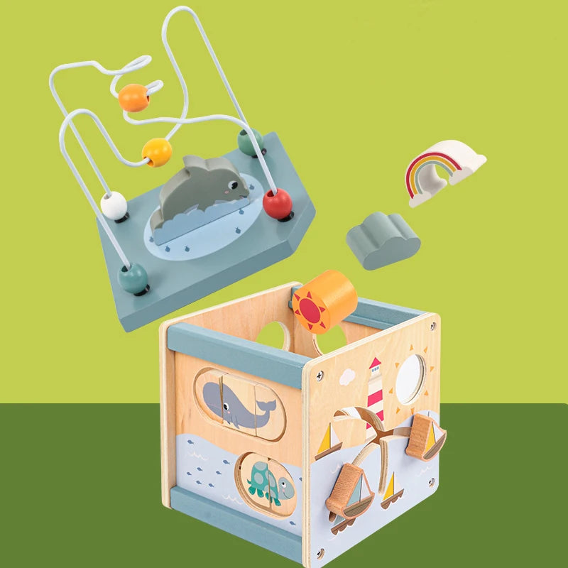 Wooden Activity Cube Toy