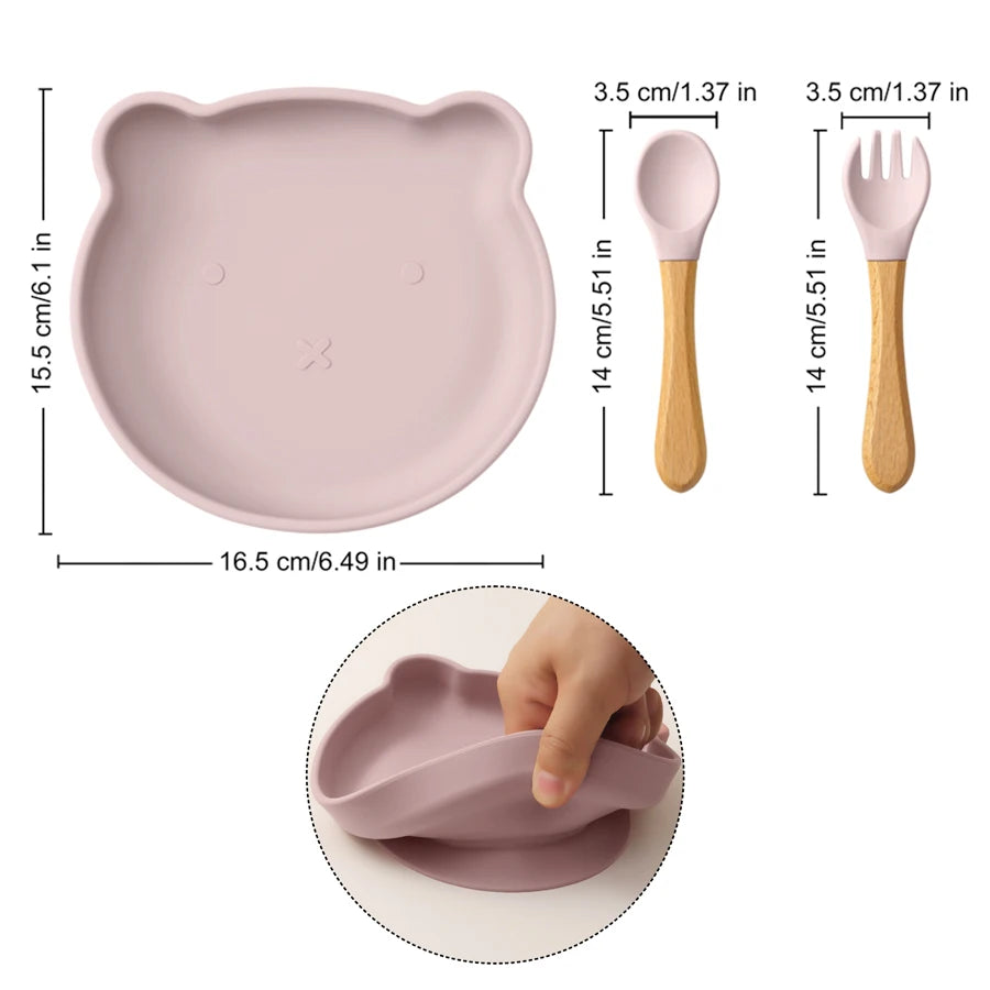 Silicone Plate & Cutlery Set