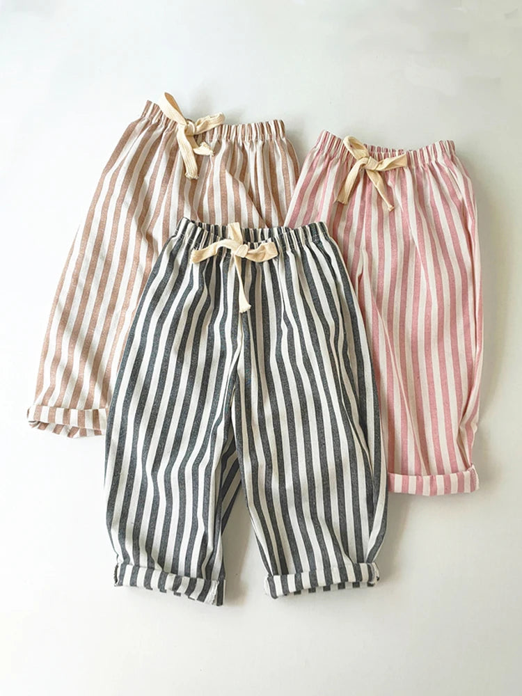 Boy's Striped Loose Pants