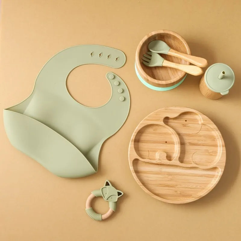 Bamboo & Silicone Mealtime Set