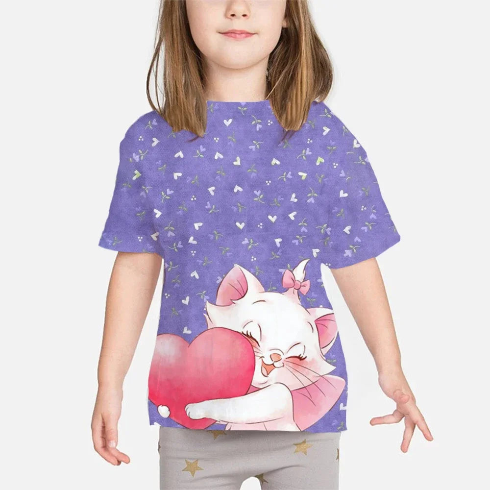 Girl's Disney Marie Cat Printed T-shirt