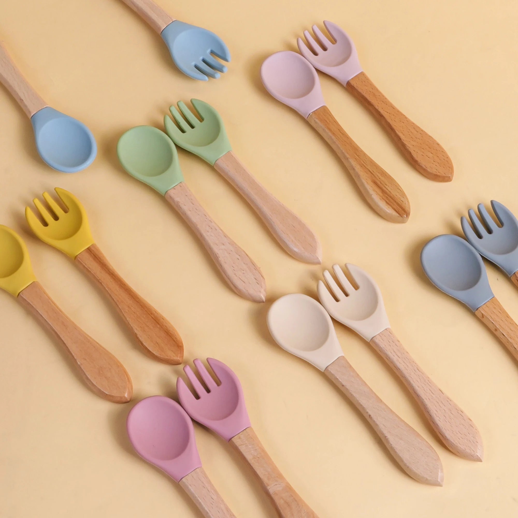 Silicone Mini Fork & Spoon Set