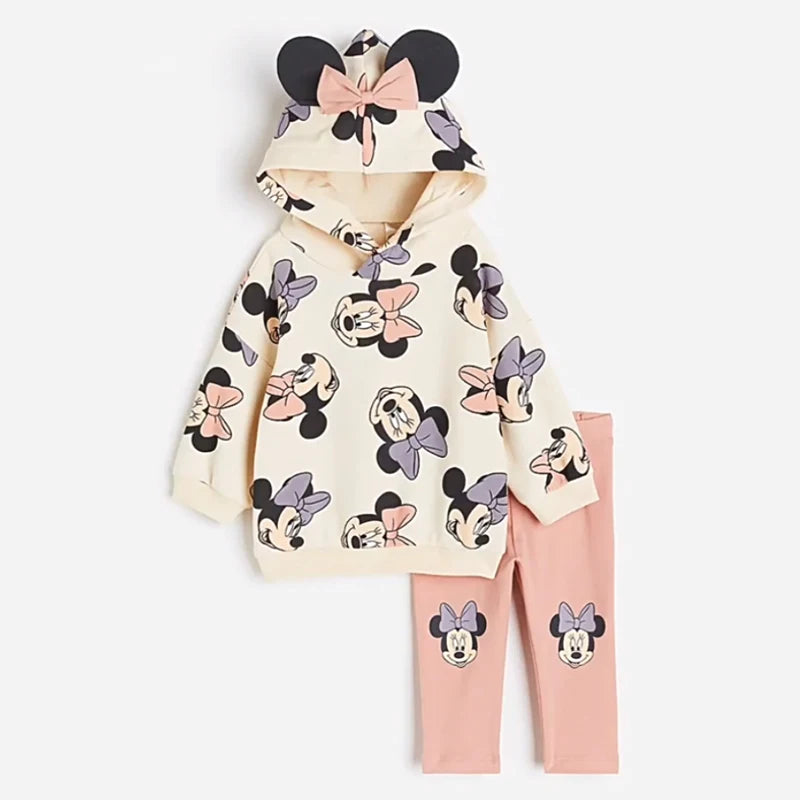 Girl's Minnie Hoodie & Leggings Set