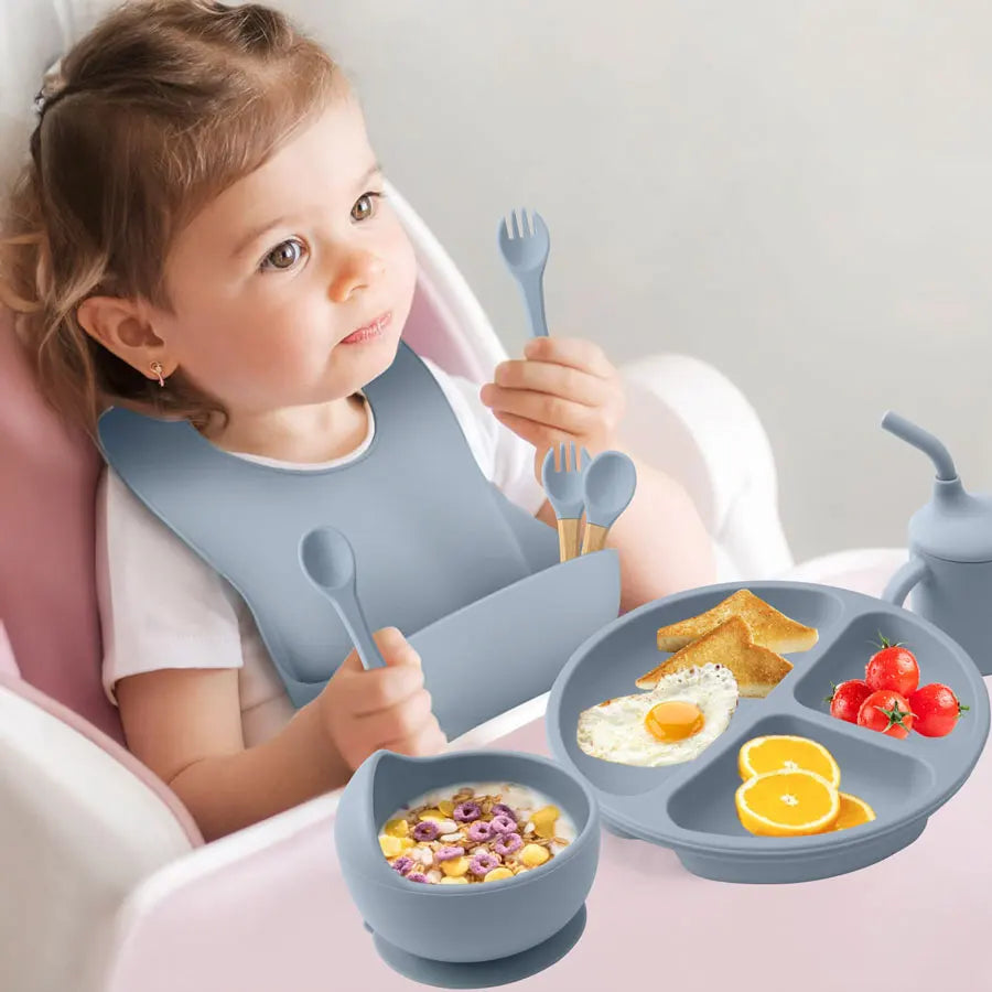 8PCS Silicone Feeding Set